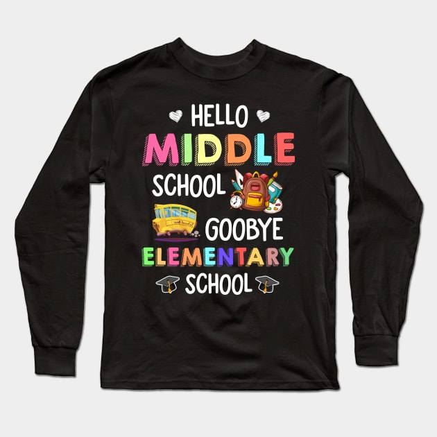 Hello middle school graduation elementary school Long Sleeve T-Shirt by Hoahip